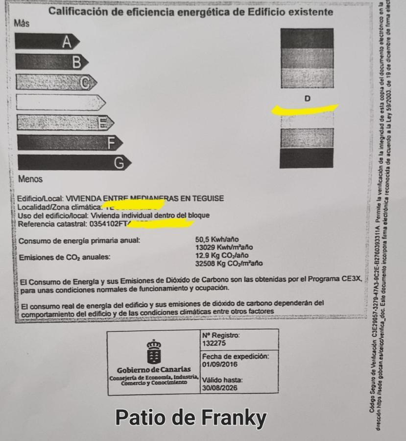 טגיסי Vivienda Vacacional El Patio De Franky מראה חיצוני תמונה
